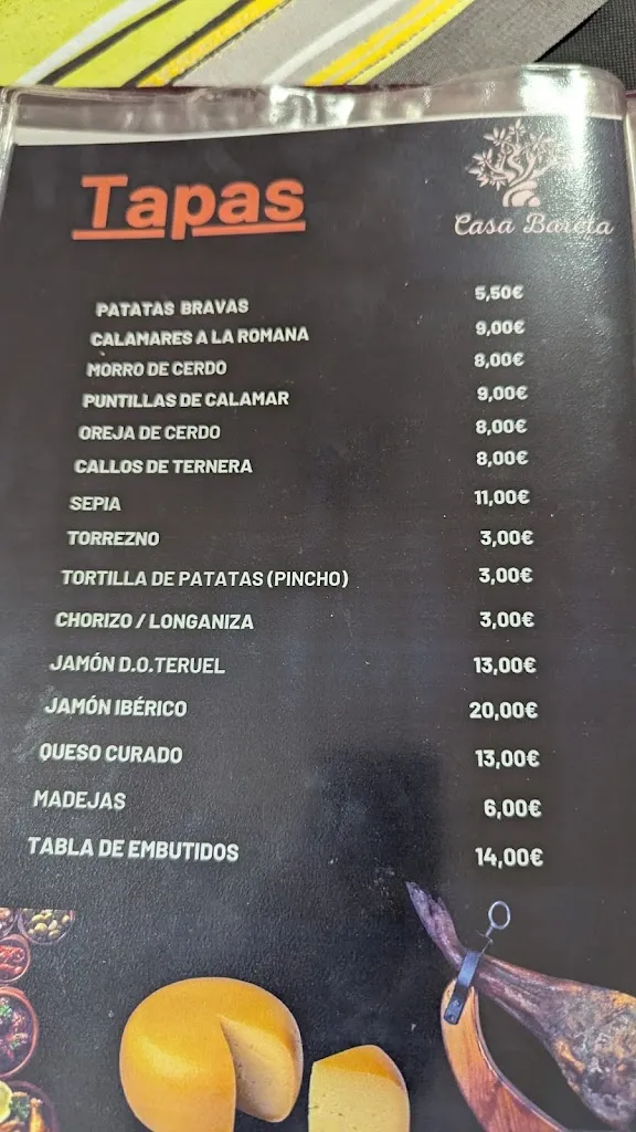 Menu_Bar-Restaurante El Pesador-Casa Bareta_Oliete_image_2