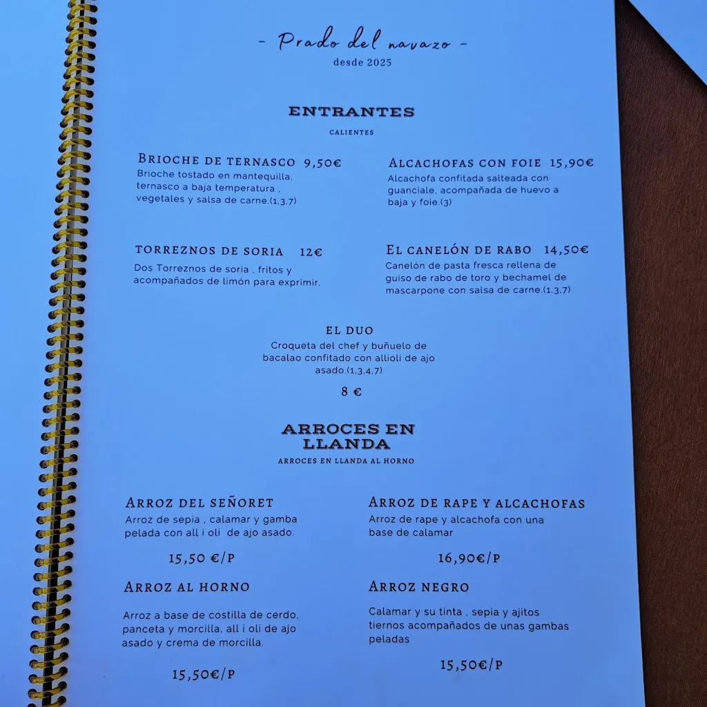 Menu_Restaurante Prado del Navazo_Pozondón_immagine_2