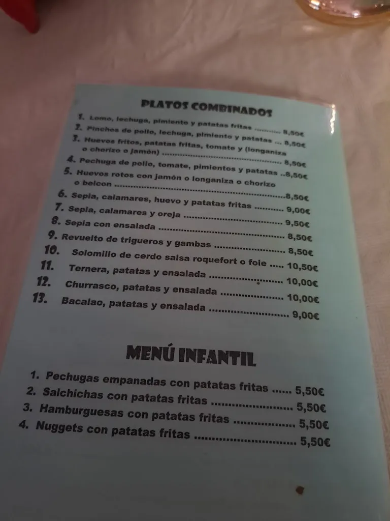 Menu_Bar El Brillante_Puebla de Híjar La_image_1