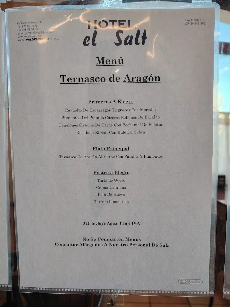 Menu_Hotel Restaurante El Salt_Santa Cruz de Nogueras_image_2