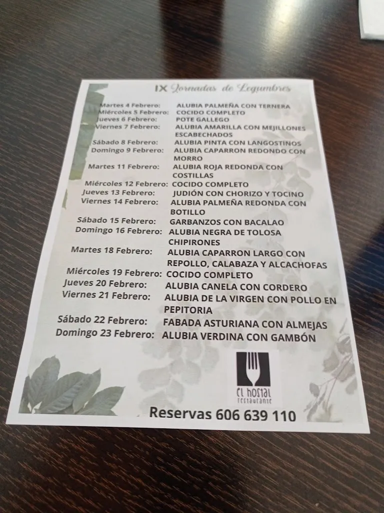 Menu_El Hostal Restaurante_Santa Cruz de Nogueras_image_1