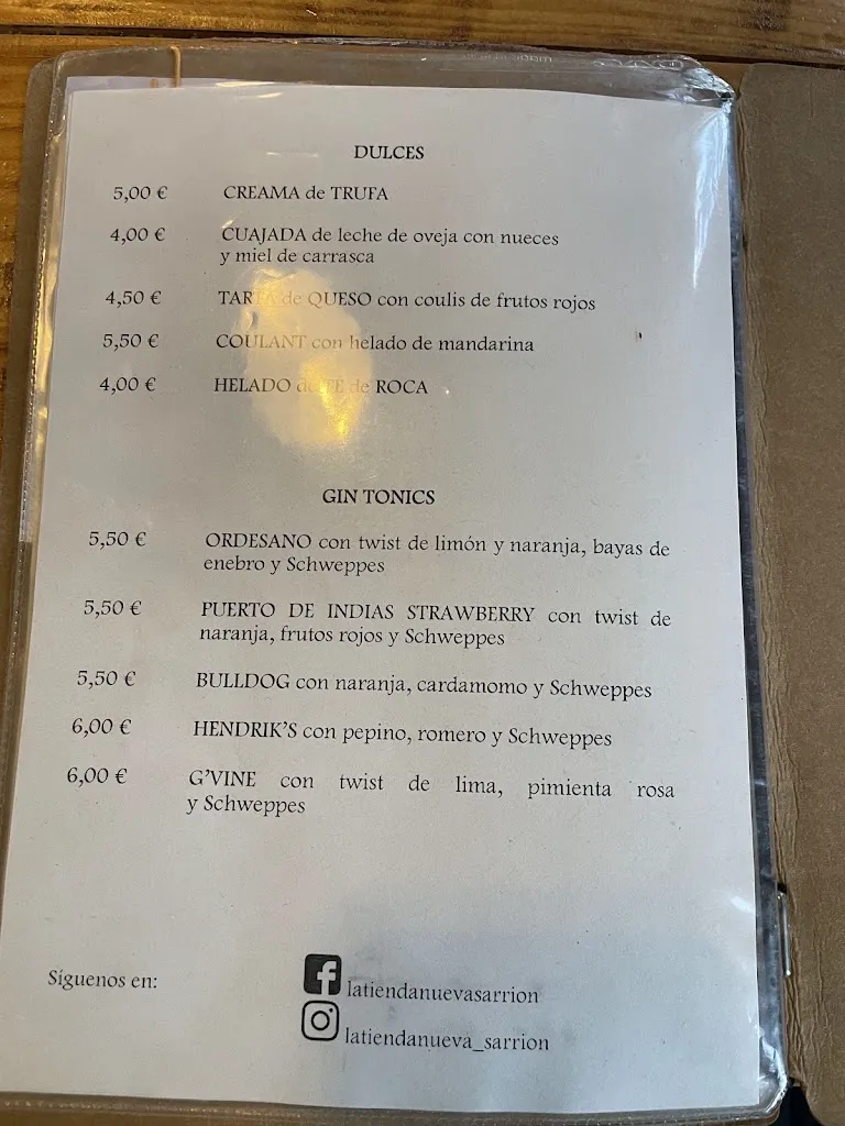 Menu_Restaurante LA TIENDA NUEVA CAFÉ-BISTRÓ_Sarrión_image_1