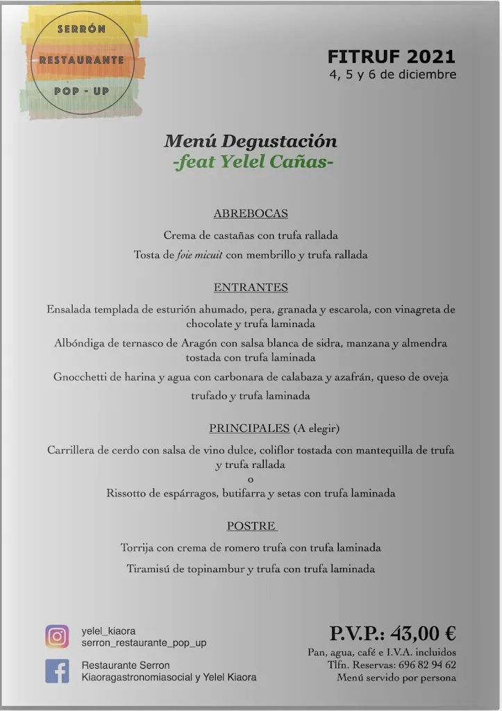 Menu_Serrón Restaurante Pop-Up_Sarrión_image_2