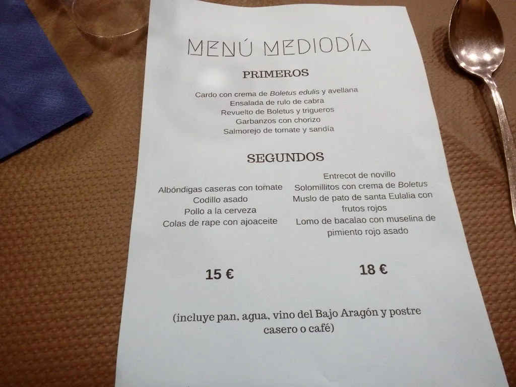 Menu_Hotel Torres de Albarracin_Torres de Albarracín_image_3