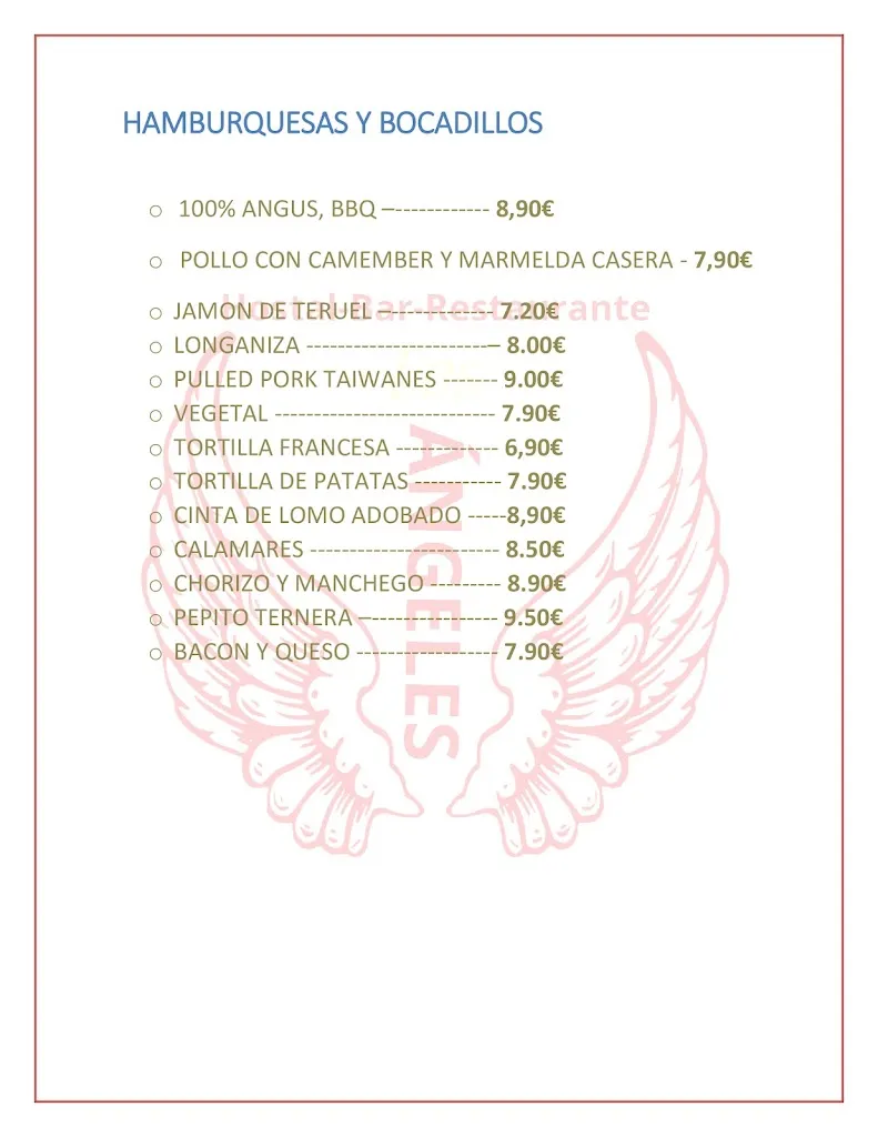 Menu_HOSTAL LOS ANGELES BAR Y RESTAURANTE_Utrillas_image_3