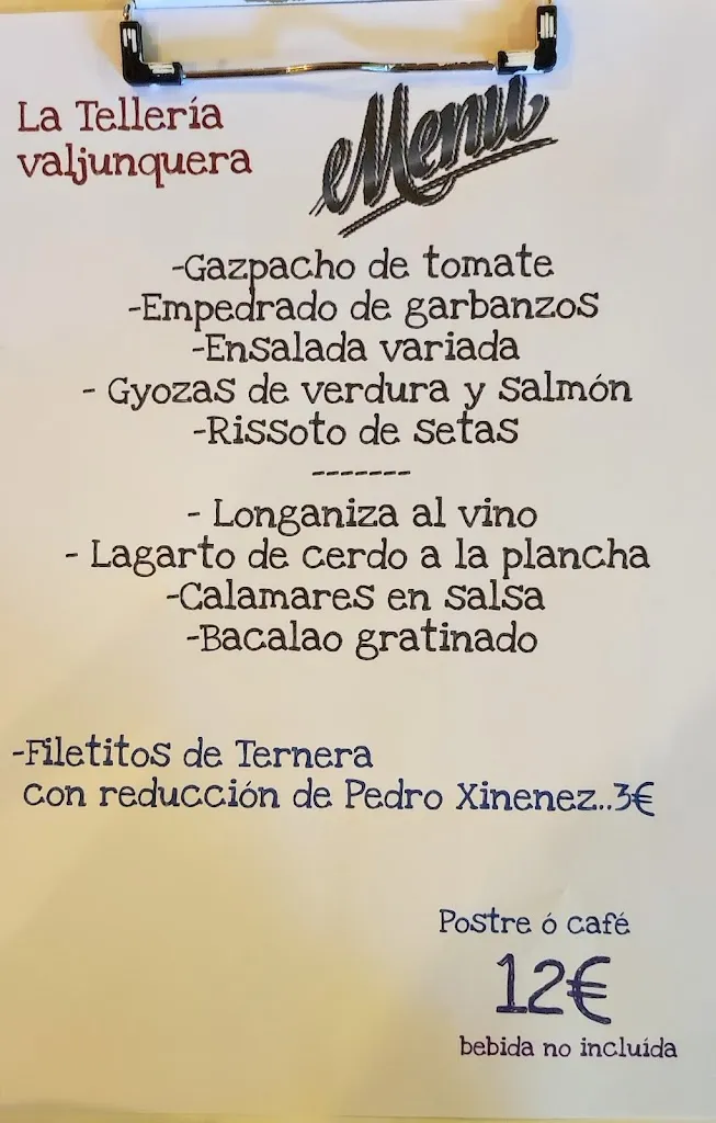 Menu_Bar Restaurante La Telleria_Valjunquera_image_2