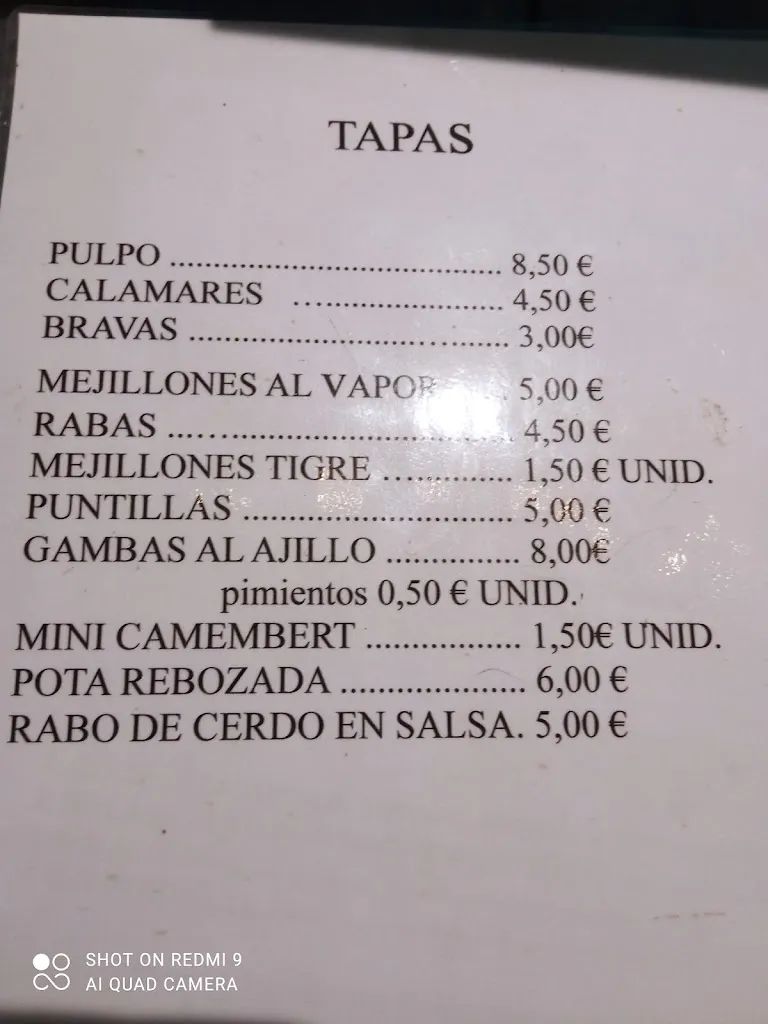 Menu_Bar La Plaza_Villafranca del Campo_image_1