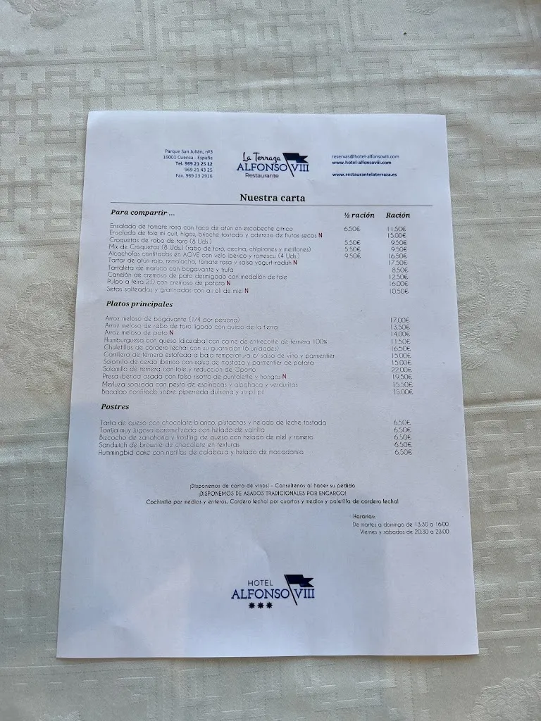 Menü_Restaurante La Terraza_Valdecuenca_Bild_2