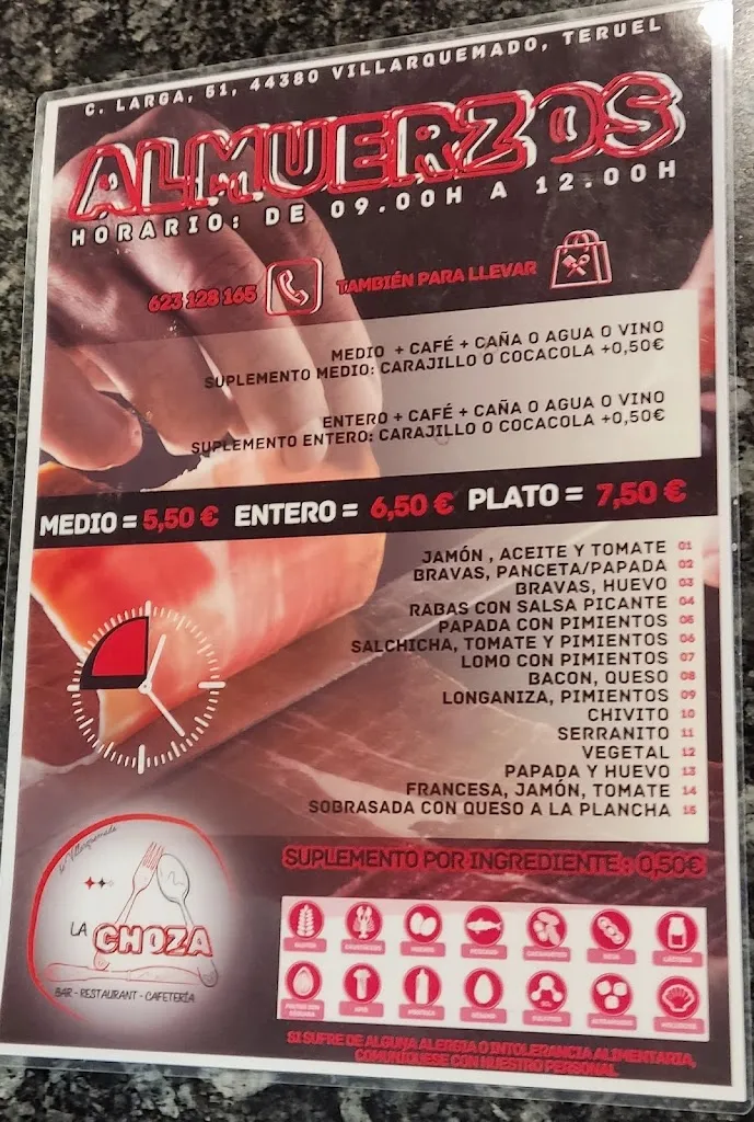 Menü_Bar-Cafeteria Resaurante La Choza_Villarquemado_Bild_1