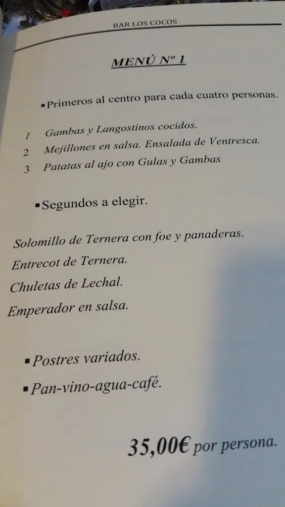 Menu_Bar-Restaurante Los Cocos_Alcabón_image_4