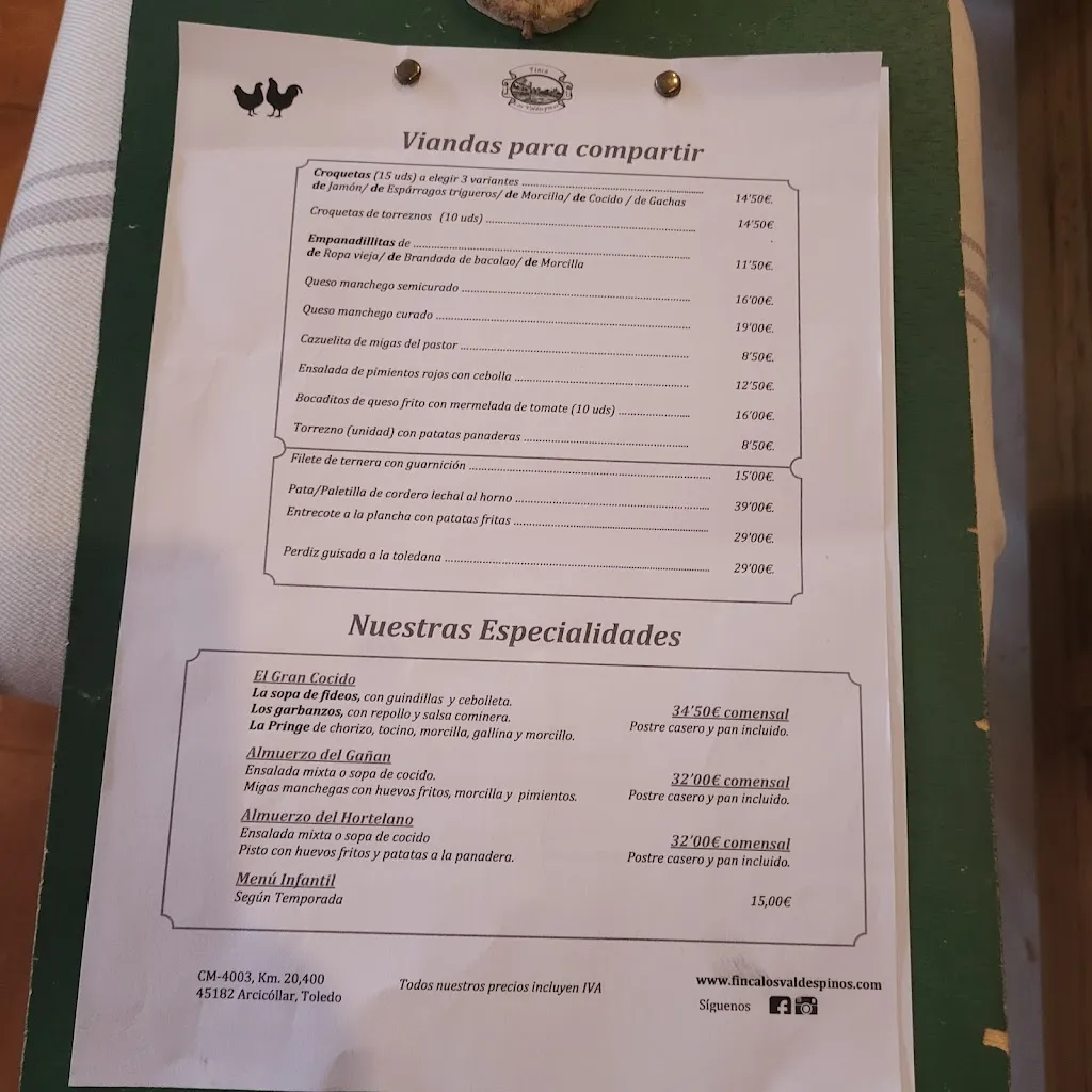 Menu_Finca los Valdespinos_Arcicóllar_image_1