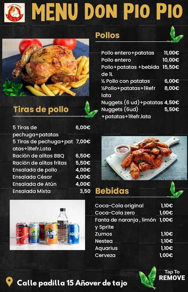Menu_Asador Don Pio Pio_Añover de Tajo_image_1