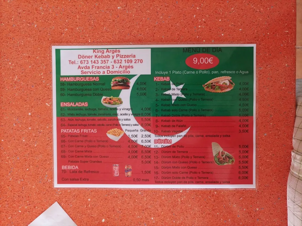 Menu_King Argesh Doner Kebab_Argés_image_3