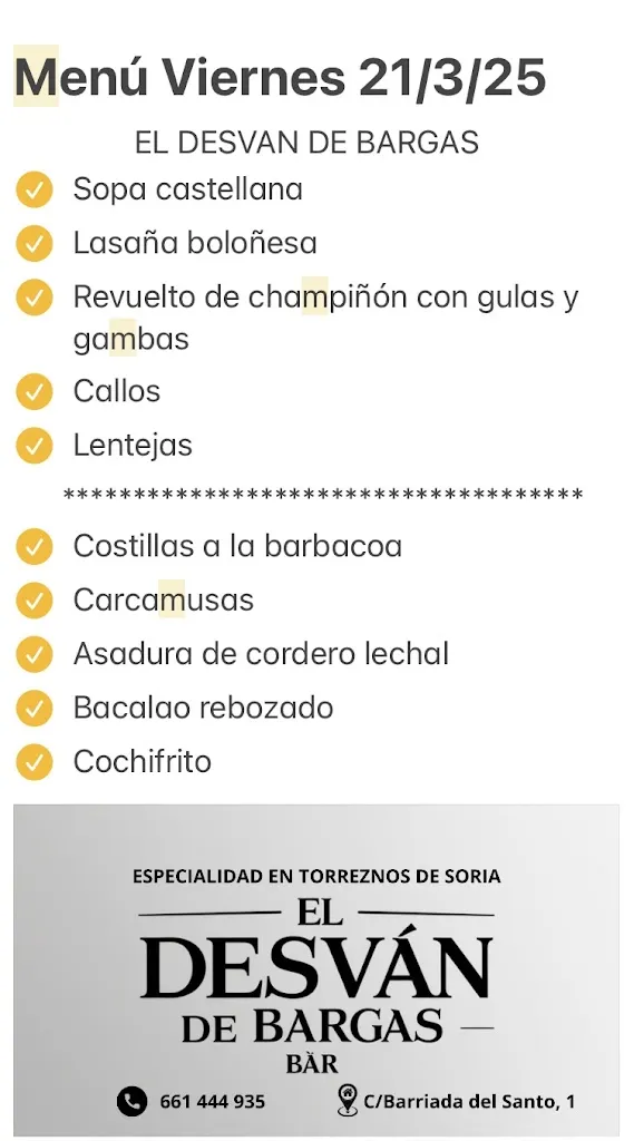 Menu_El desván de Bargas_Bargas_image_4