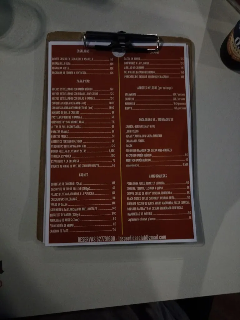 Menu_Bar Club Social Las Perdices_Bargas_immagine_1