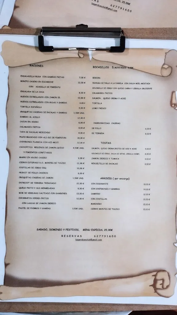 Menu_Bar Club Social Las Perdices_Bargas_immagine_3