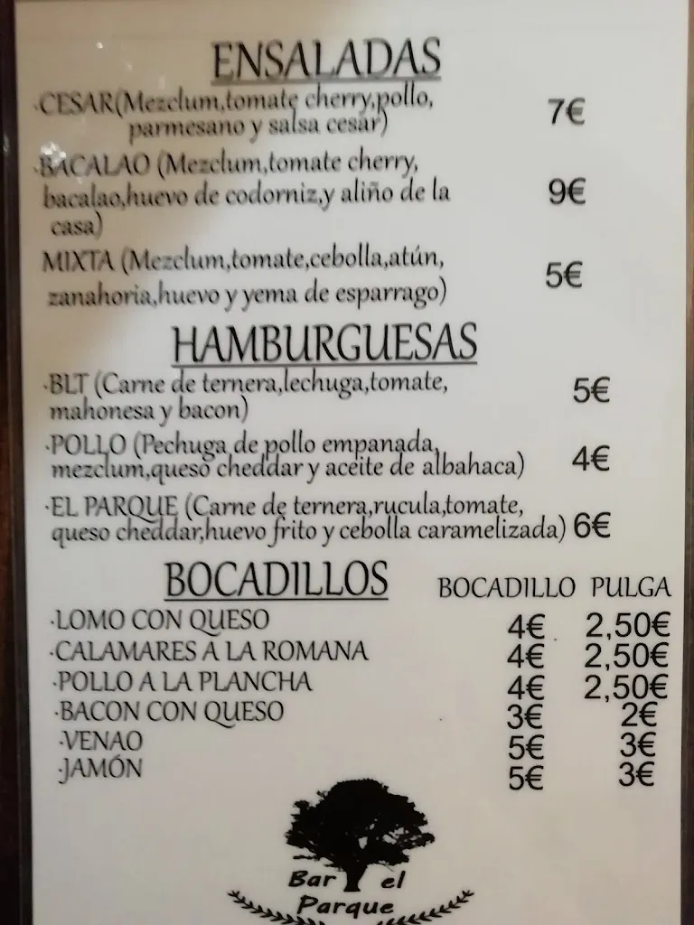 Menu_Bar El Parque_Cabañas de la Sagra_image_3