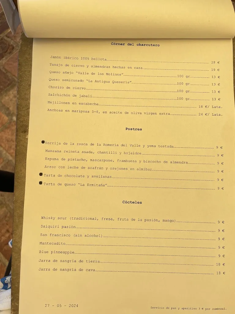 Menu_Restaurante La Ermitaña / Mirador Gastronómico de Toledo_Burguillos de Toledo_immagine_3