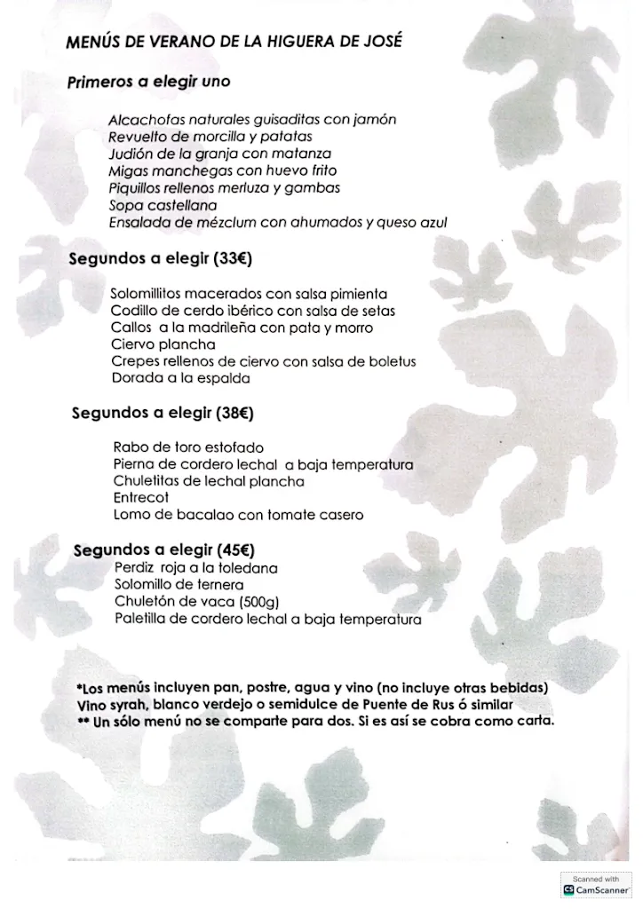 Menu_La Higuera de José_Burguillos de Toledo_image_1