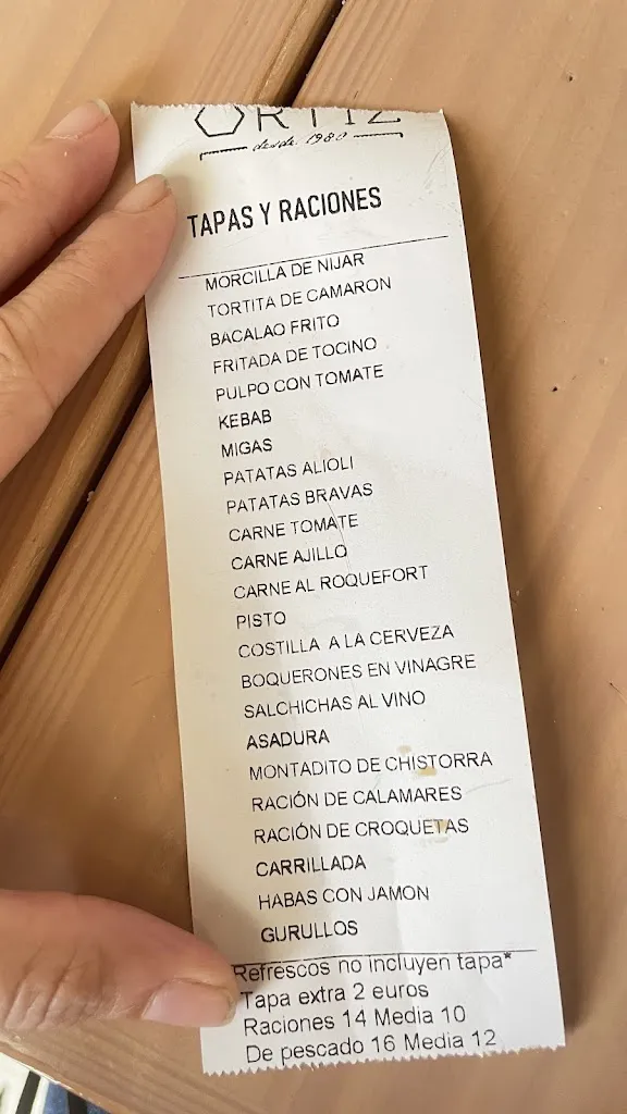 Menu_Bar Ortiz- Cuatro Caminos_Níjar_image_1