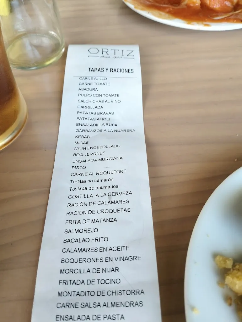 Menu_Bar Ortiz- Cuatro Caminos_Níjar_image_4