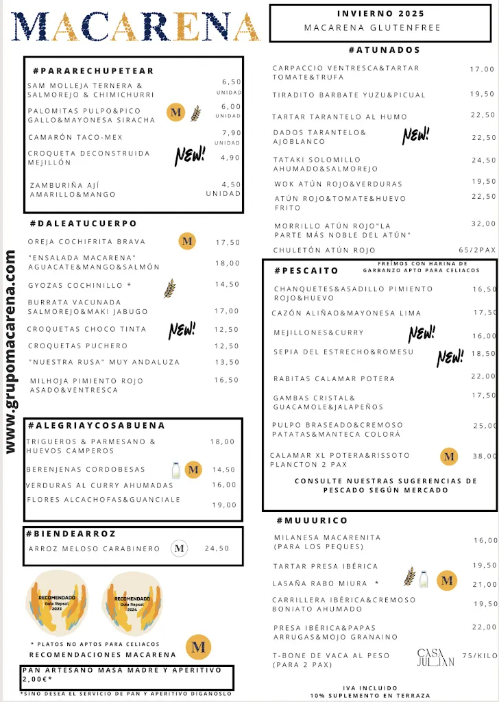 Menu_Macarena | Restaurante Legazpi_Camarena_image_1