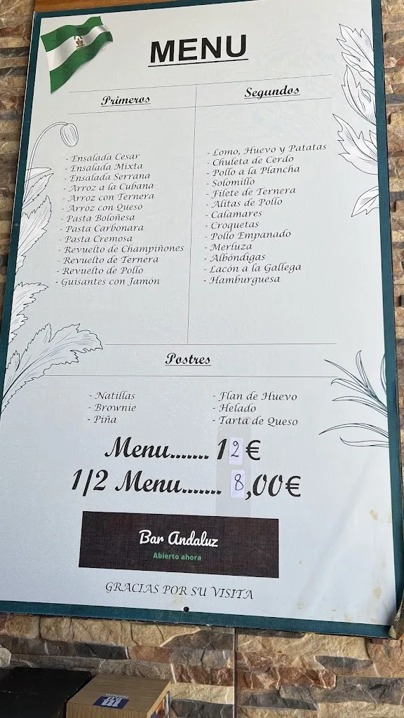 Menu_Restaurante Bar Andaluz._Carranque_image_4