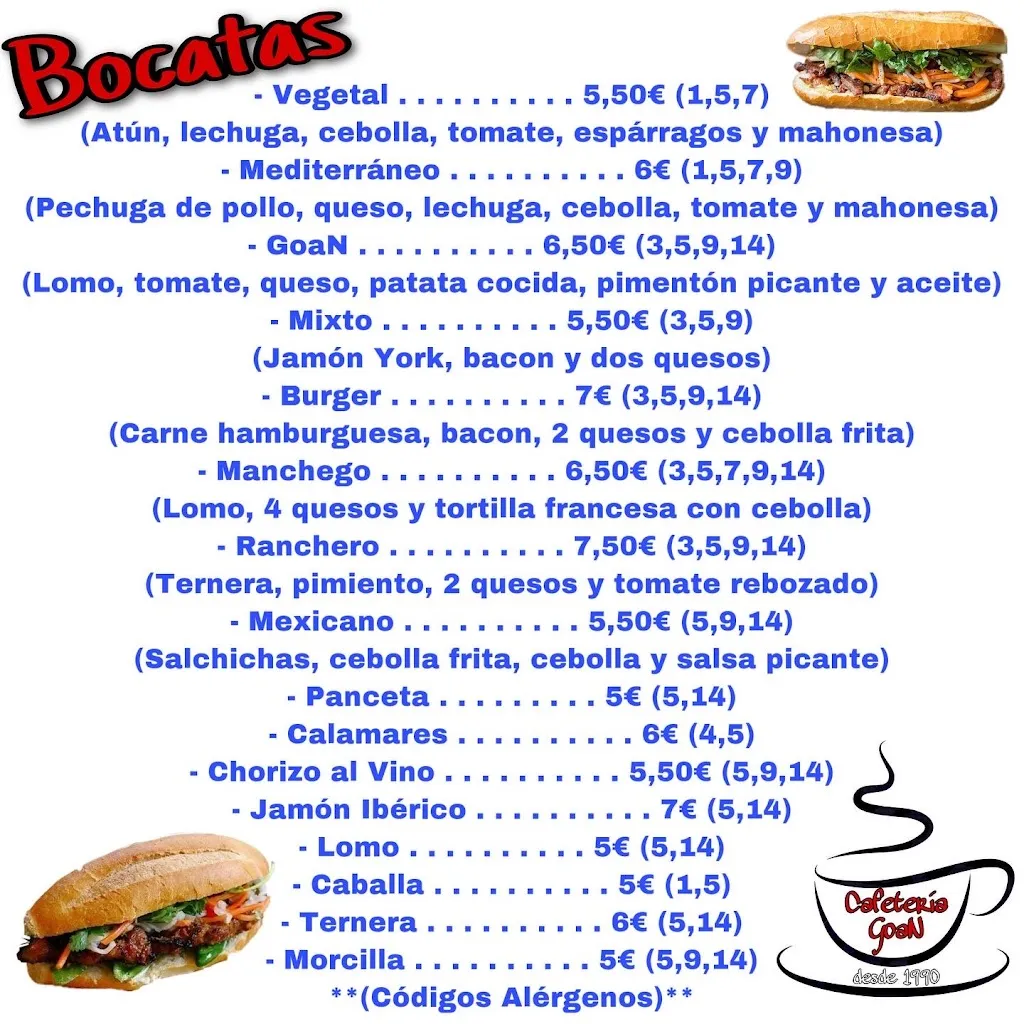 Menu_Bar Cafetería Goan_Casarrubios del Monte_image_4