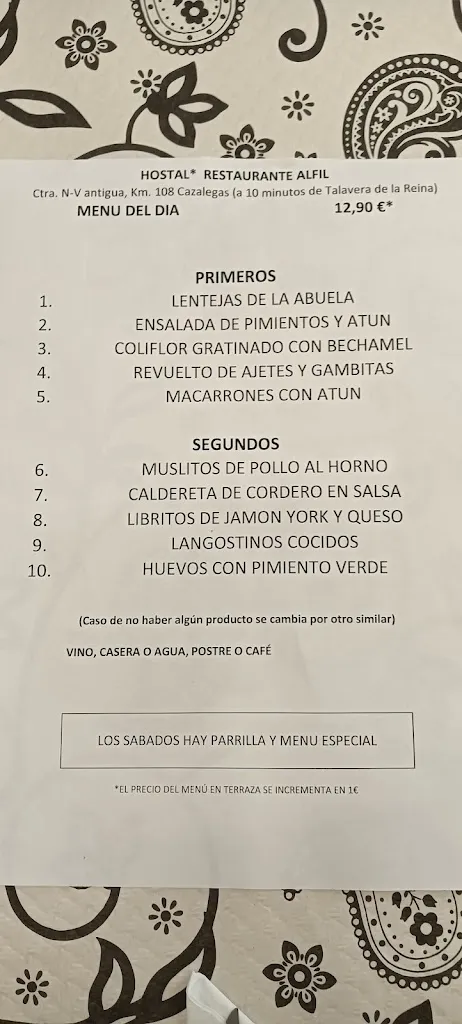 Menu_Hostal Restaurante Alfil_Cazalegas_image_1