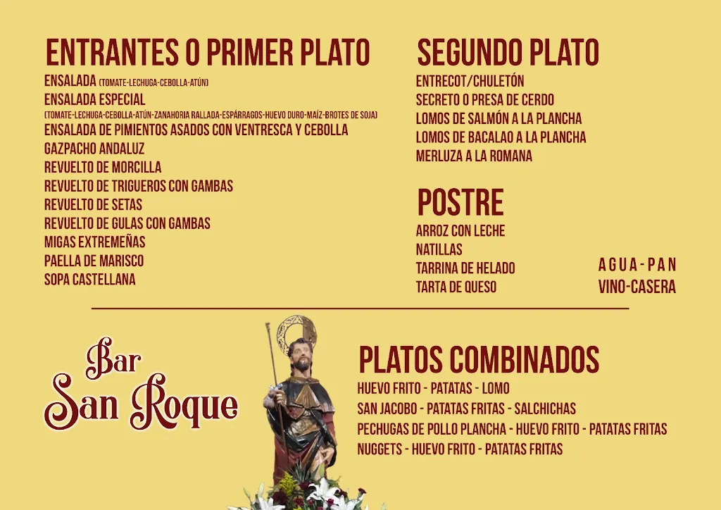 Menu_bar san roque cervera de los montes_Cervera de los Montes_image_2