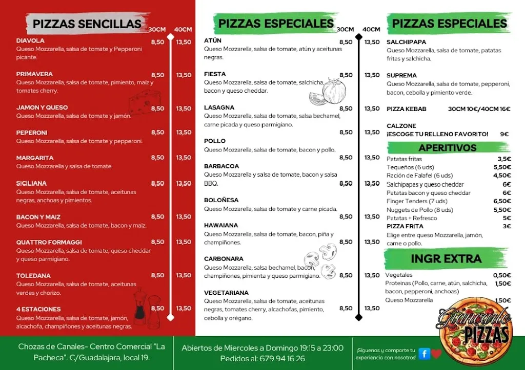 Menu_Giancarlo pizzas_Chozas de Canales_image_1