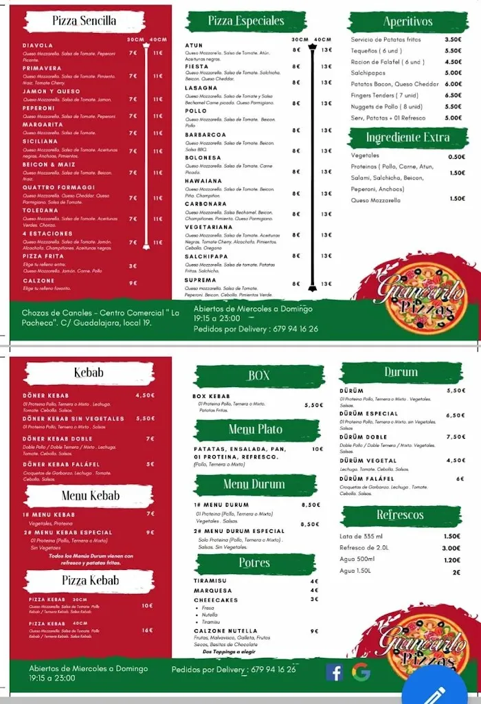Menu_Giancarlo pizzas_Chozas de Canales_image_2