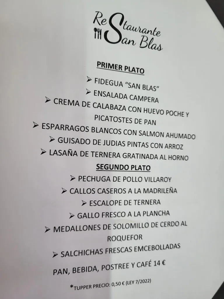 Menu_Restaurante San Blas_Corral de Almaguer_image_1