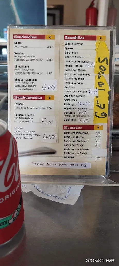 Menu_Bar Restaurante El Murciano_Corral de Almaguer_immagine_1