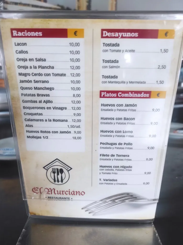 Menu_Bar Restaurante El Murciano_Corral de Almaguer_immagine_2