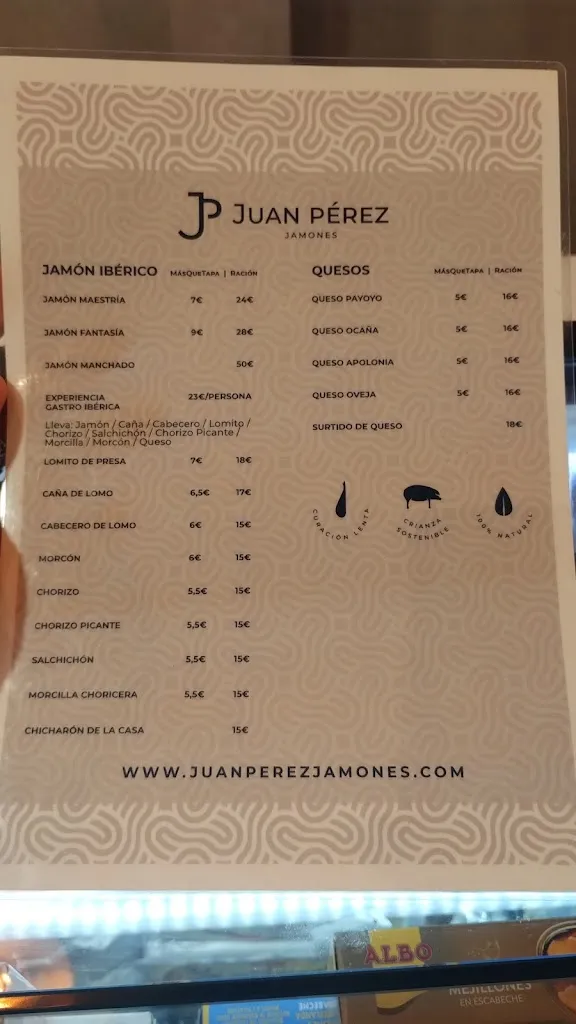 Menu_Juan Pérez Jamones - Jamonería Madrid_Domingo Pérez_immagine_2