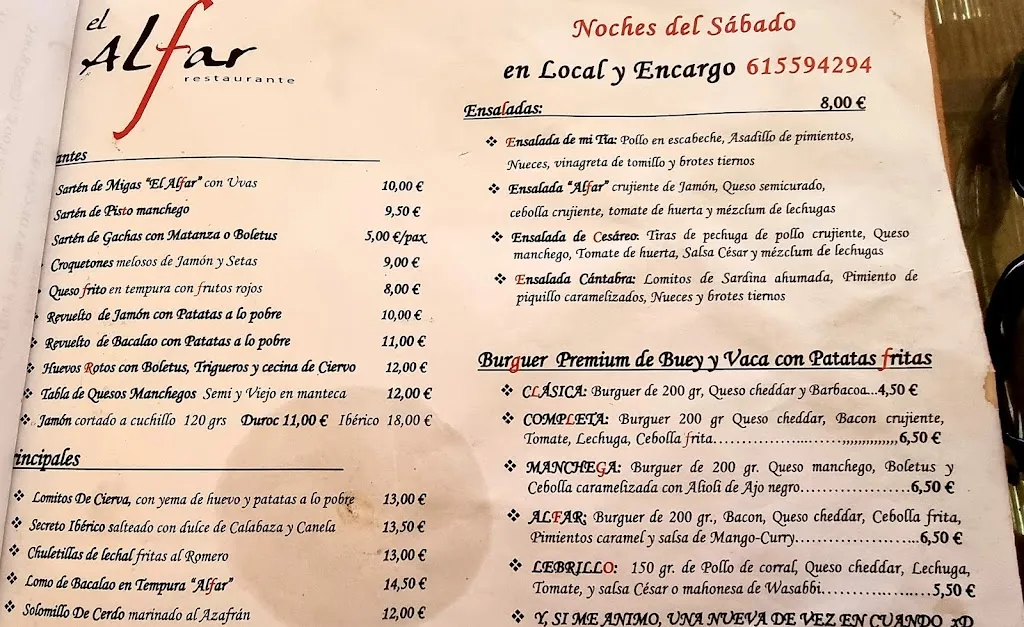 Menu_El Alfar de Consuegra_Consuegra_image_4