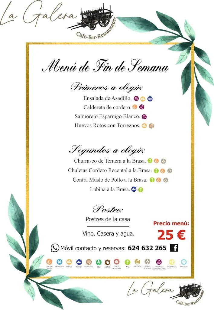 Menu_La Galera Cafe Bar Restaurante Asador_Consuegra_immagine_1