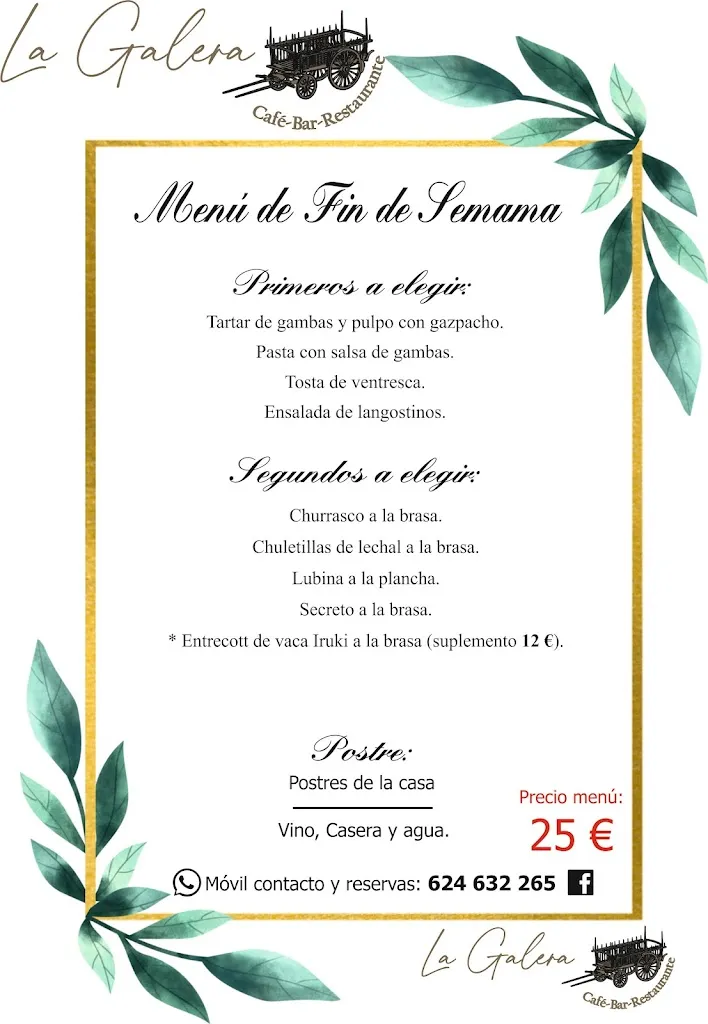 Menu_La Galera Cafe Bar Restaurante Asador_Consuegra_immagine_2