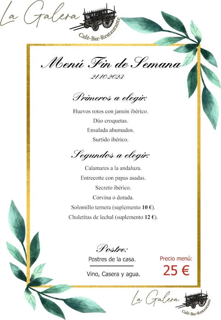 Menu_La Galera Cafe Bar Restaurante Asador_Consuegra_immagine_3