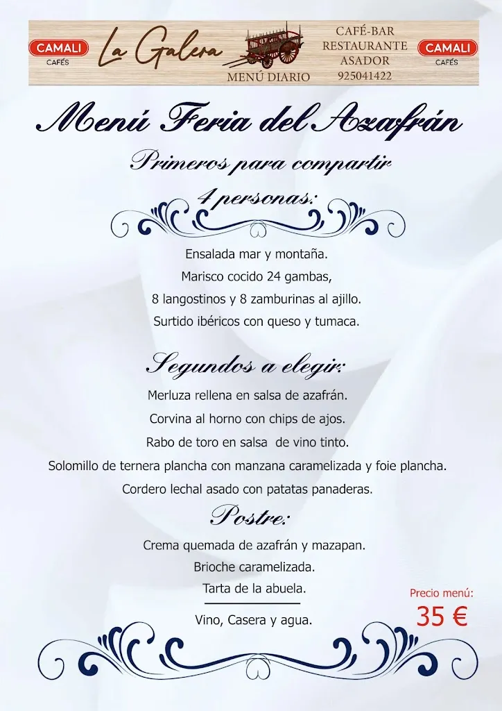 Menu_La Galera Cafe Bar Restaurante Asador_Consuegra_immagine_4