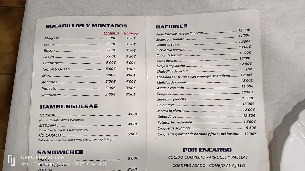 Menu_La Taberna Del Tío Caraco_Consuegra_immagine_1