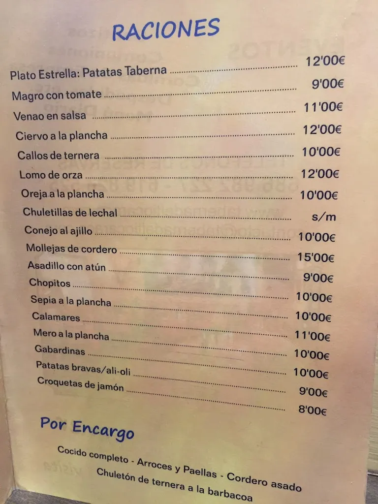 Menu_La Taberna Del Tío Caraco_Consuegra_immagine_3