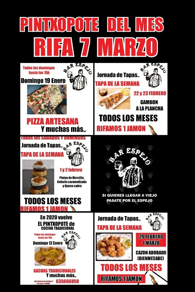 Menü_Bar - Restaurante El Espejo_Escalona_Bild_2