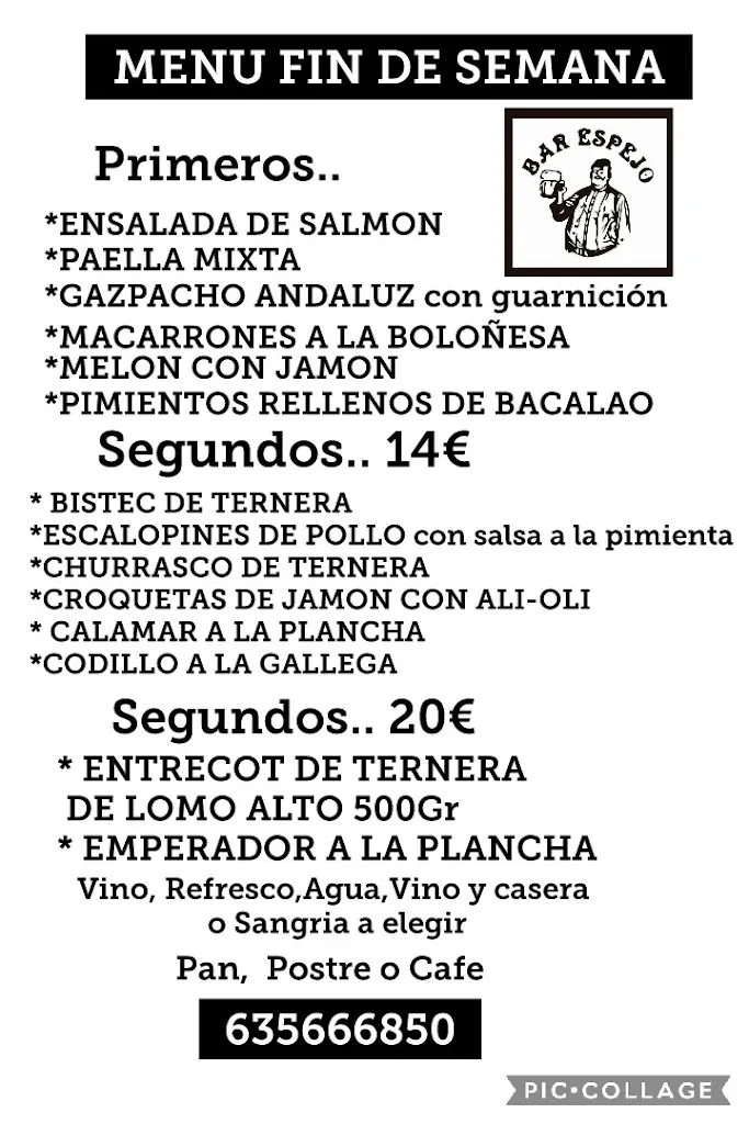 Menü_Bar - Restaurante El Espejo_Escalona_Bild_3
