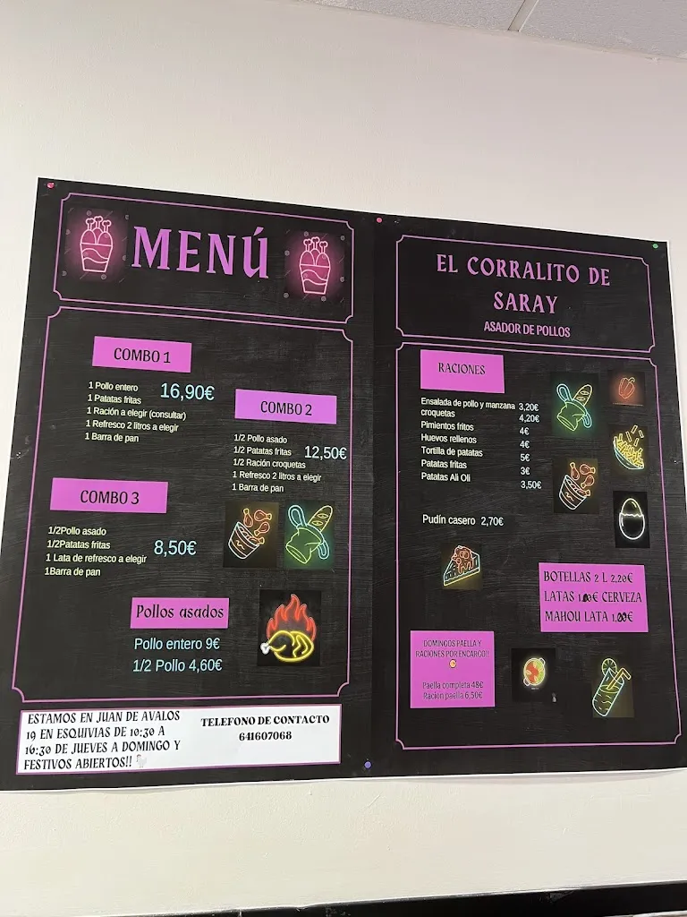 Menu_Asador de pollos - El Corralito de Saray_Esquivias_image_1