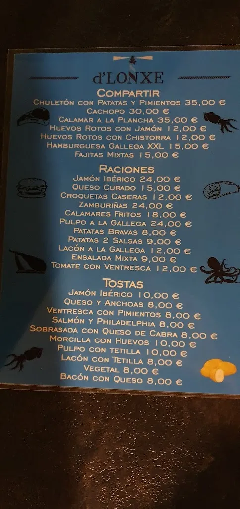 Menu_D’LONXE Restaurante Gallego_Estrella La_image_1