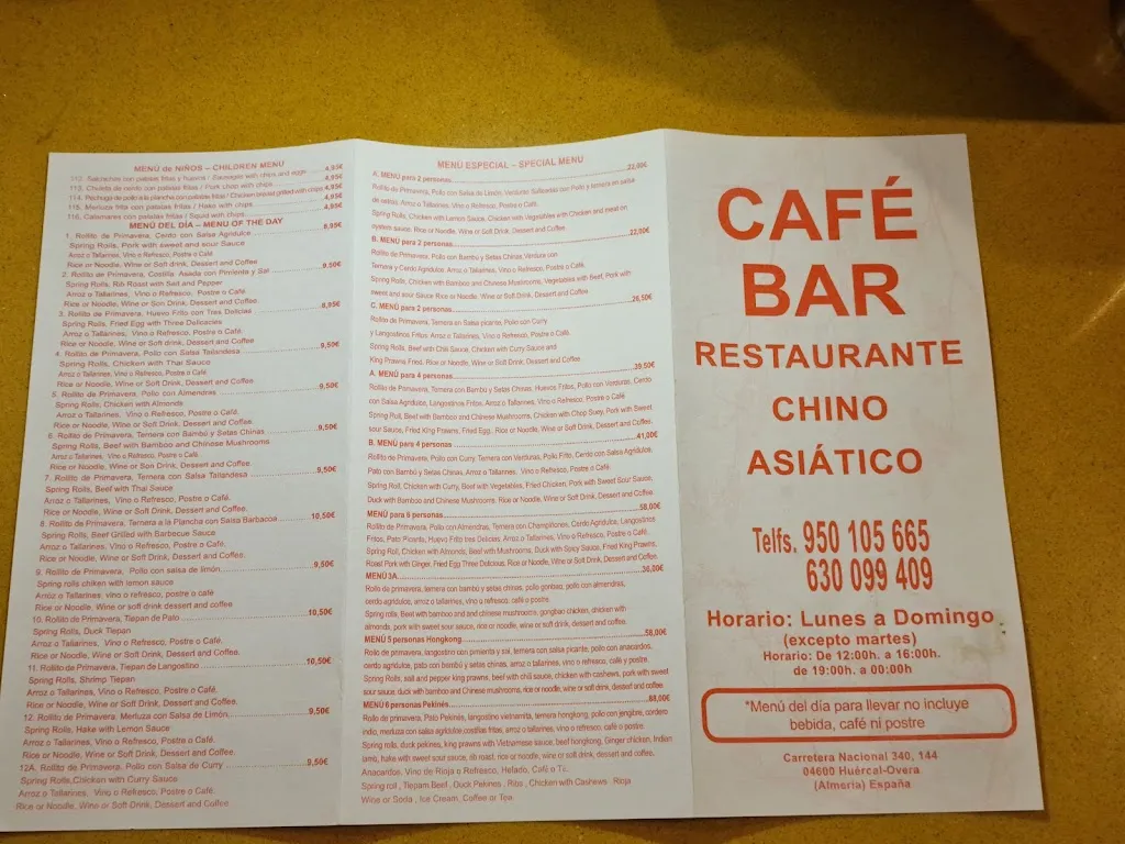 Menu_Cafe Bar Restaurante Chino Asiatico_Huércal-Overa_immagine_4