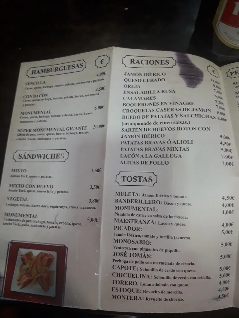 Menu_Restaurante Bar La Monumental Cervecería_Estrella La_image_2