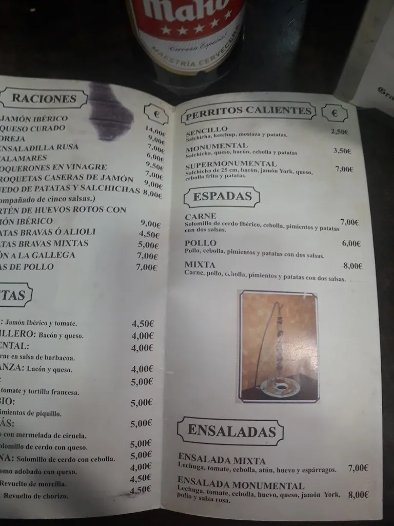 Menu_Restaurante Bar La Monumental Cervecería_Estrella La_image_4